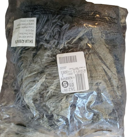 Lands' End Cable Knit Scarf Alpaca Wool and Acrylic Pewter Grey DH515 - Picture 6 of 6